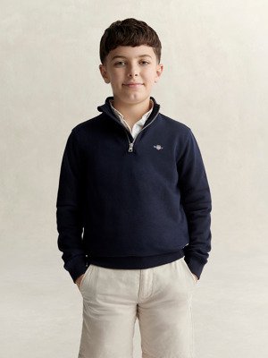 Gant Kids Shield Half Zip Sweatshirt   Navy   110