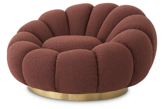 Mello swivel lenestol bouclé rouge