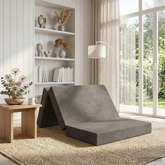 vidaXL Sammenleggbar sofabed 80 x 67 x 45 cm Lysegrå vidaXL Sammenleggbar sofabed 80 x 67 x 45 cm Lysegrå