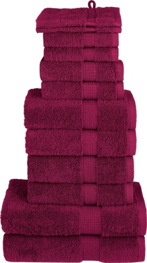 vidaXL Premium håndklesett 12 deler SOLUND burgunder 600 gsm vidaXL Premium håndklesett 12 deler SOLUND burgunder 600 gsm