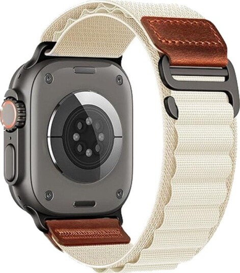 Nylonarmbånd til Apple Watch 44/45/46/49 mm – Starlight / Alpina Loop / Nylonarmbånd