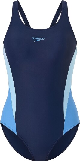 Speedo Colourblock Splice Muscleback Swimsuit Blue 44