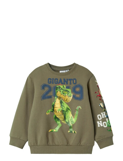 Name It Nmmsteph Giganto Nreg Sweat Bru Vde Khaki green 98