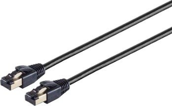 S/Conn Highend Patchkabel Cat 8.1 2000 Mhz F/Ftp Dobbelt Skjermet Halogenfri Svart 1,5 M