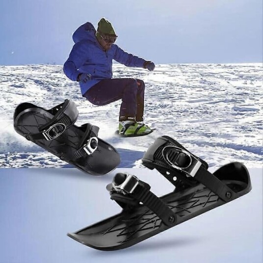 Mini Alpinstøvler for Snø Korte Ski Snowblades Vinter Utendørssport Svart FF