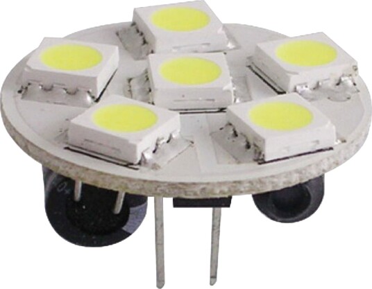 6 LED pære G4 baktilkobling Ø 24 mm 6 LED pære G4 baktilkobling Ø 24 mm