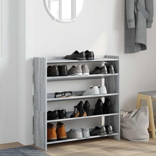 Skohylle grå sonoma 80x25x81 cm konstruert tre 8721158649416 Skohylle grå sonoma 80x25x81 cm konstruert tre 8721158649416