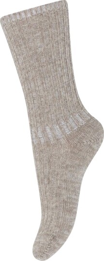 MP Sokker   Ull   Rib   Light Brown Melange   MP   33/36   Sokker   Beige   33 36