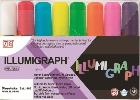 Marker Zig Illumigraph 15 Mm - Med 8 Stk. Assistent Farger