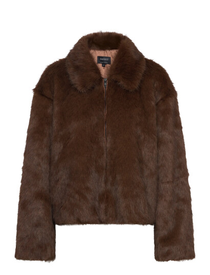 Bardot Sylvie Zip Faux Fur Jacket - Brown - 34 Bardot Sylvie Zip Faux Fur Jacket - Brown - 34