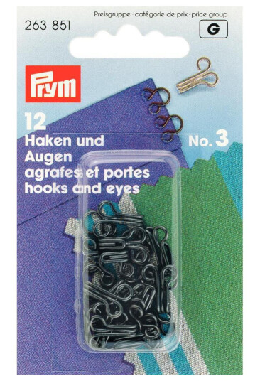 Hekter 12 stk No . 3  svart