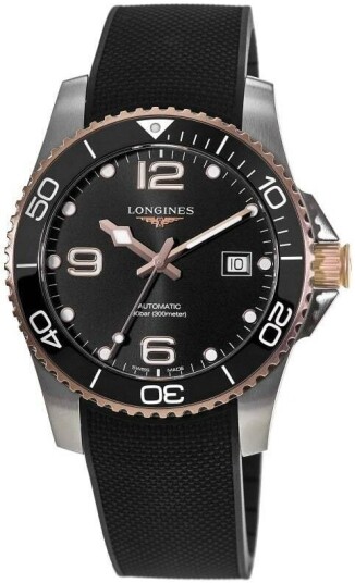 Longines Herreklokke L3.782.3.58.9 HydroConquest Sort/Gummi Ø43 mm Longines Herreklokke L3.782.3.58.9 HydroConquest Sort/Gummi Ø43 mm