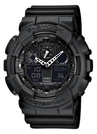 Casio Herreklokke GA 100 1A1ER G Shock Sort/Resinplast Ø51.2 mm Casio Herreklokke GA 100 1A1ER G Shock Sort/Resinplast Ø51.2 mm
