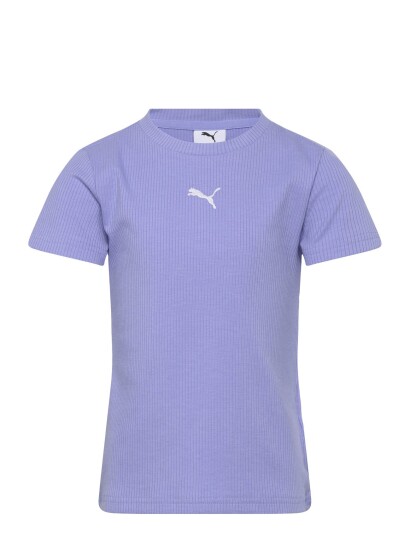 PUMA Ess Elevated Rib Slim Tee G   Purple   152