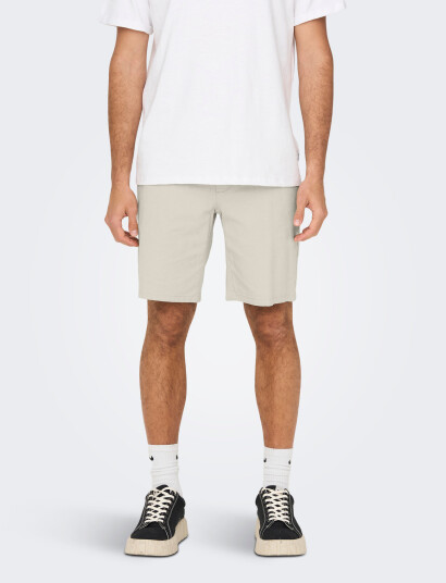 ONLY & SONS Onsmark 0011 Cotton Linen Shorts Noos - Beige - XS ONLY & SONS Onsmark 0011 Cotton Linen Shorts Noos - Beige - XS