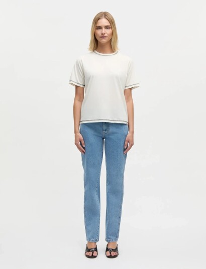Mads Nørgaard Single Cotton Grace Tee CreaM