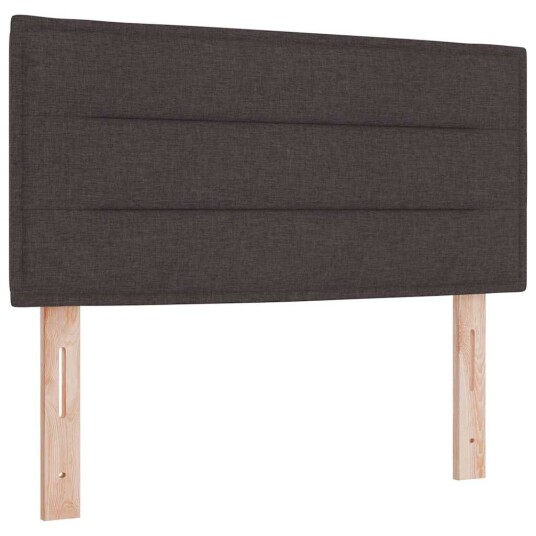 Boksfjær Seng med madrass Mørk brun og hvit 90 x 200 cm stoff