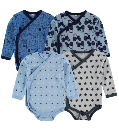 pippi Wrap body 4-pakning Blå pippi Wrap body 4-pakning Blå