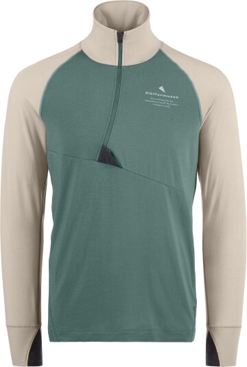Klättermusen Men"s Fafne Half Zip Sweater North Atlantic/Fossil Tan L