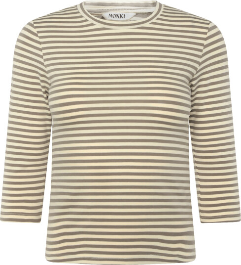 Monki Round Neck Three Quarter Sleeve Top Yellow XS