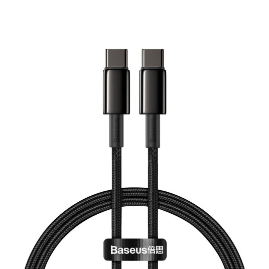 Baseus Tungsten Gold 100W USB-C Kabel 1m Svart