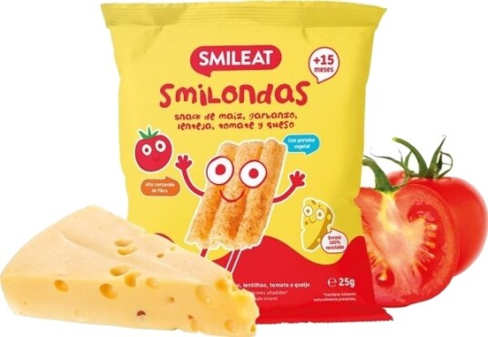 Smileat Smileat Bio Smilondas Kikert MaisOg Linsechips Tomat Og Ost 25 G