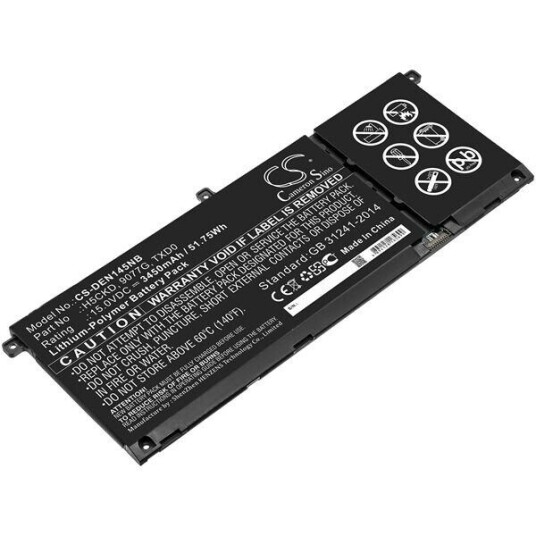 Dell Inspiron 13 7306 batteri (3450 mAh 15 V, Sort)