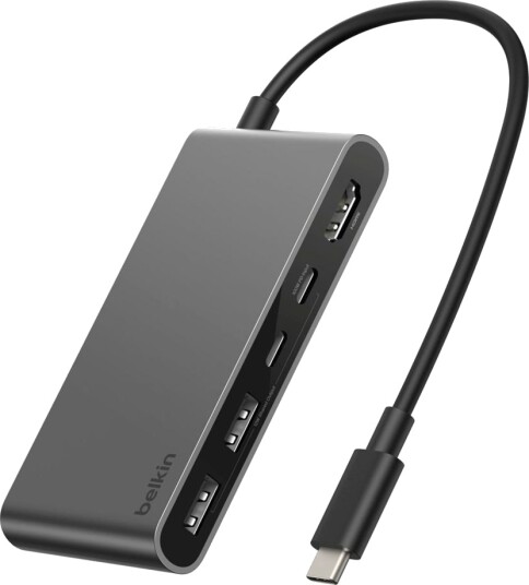 Belkin CONNECT USB-C 5-i-1 Dokkingstasjon USB-C USB-A HDMI Grå Belkin CONNECT USB-C 5-i-1 Dokkingstasjon USB-C USB-A HDMI Grå