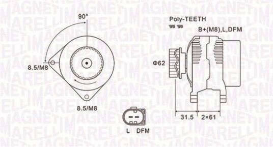 Dynamo MAGNETI MARELLI 063731820010 Dynamo MAGNETI MARELLI 063731820010