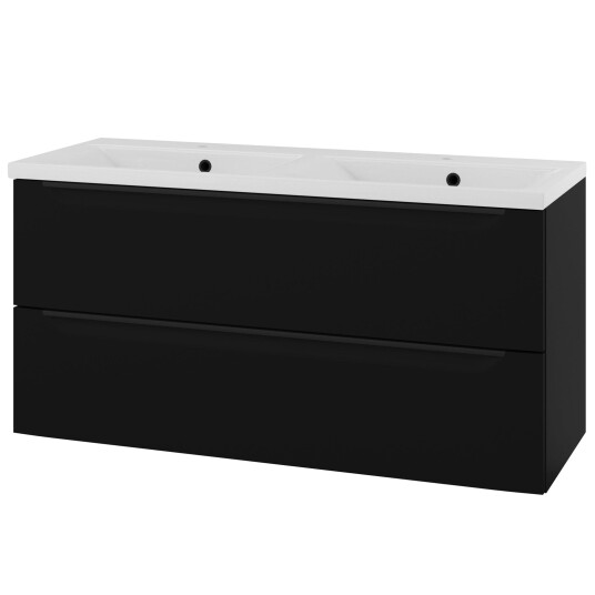 Linn Bad Mari D45cm Servantskap Svart Matt / 120cm Dobbel 2 Skuffer