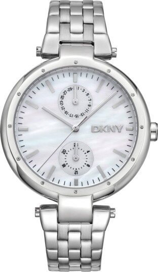 DKNY Dameklokke DK1L066M0045 Downtown Multi Hvit/Stål Ø38 mm DKNY Dameklokke DK1L066M0045 Downtown Multi Hvit/Stål Ø38 mm