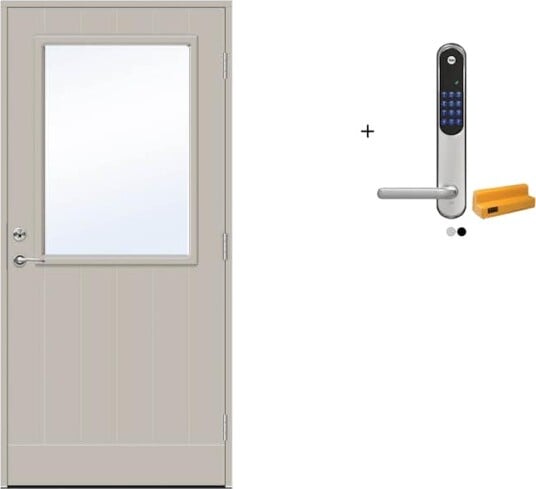 Ytterdør Swedoor Advance-Line Vision Astra med Yale Doorman Classic Home