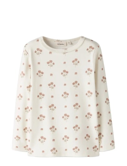 Lil"Atelier Nmflayo Sig Ls Slim Top Lil Cream 110