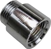 Nippelmuffe, krom 3/8" - 10 mm. Nippelmuffe, krom 3/8" - 10 mm.