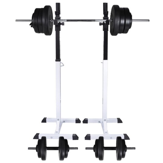 Knebøy vektstangstativ med vektstangog manualsett 60,5 kg Knebøy vektstangstativ med vektstangog manualsett 60,5 kg
