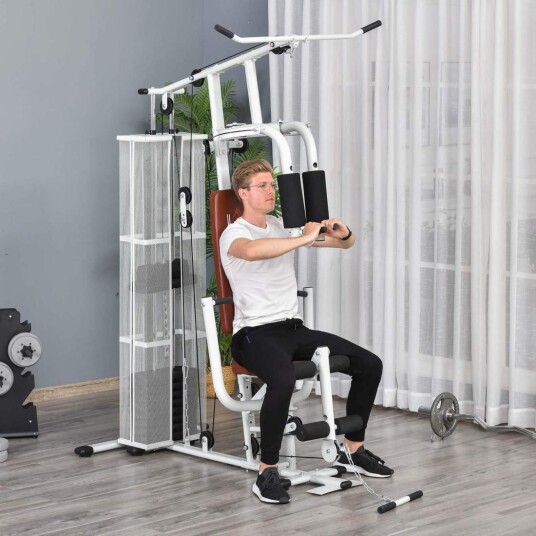Treningsstasjon 45 kg med pressarm og benløft Treningsstasjon 45 kg med pressarm og benløft
