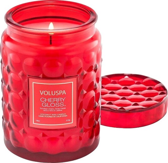 Voluspa Cherry Gloss Large Embossed Jar Candle 100H