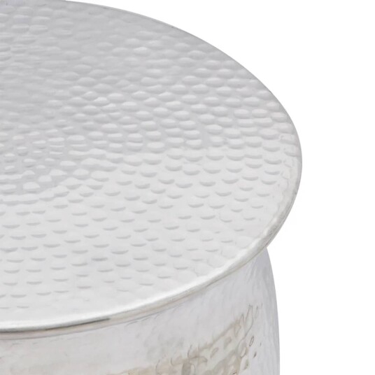 vidaXL Hamret aluminiumskrakk/ sidebord sølv