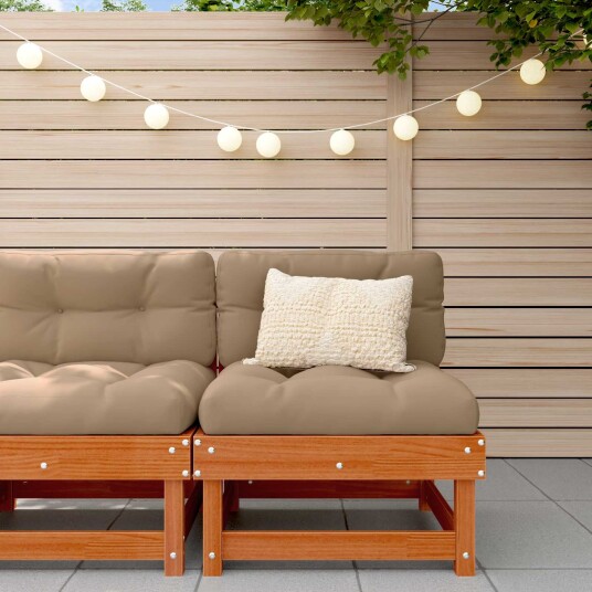 Hagemøbel Midtsofa Massiv furu VoksBrun 61 x 60,5 x 62 cm