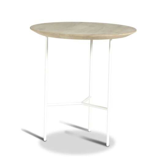 Mavis Tribeca Side Table 47 cm Soaped Rustic Oak/White Legs