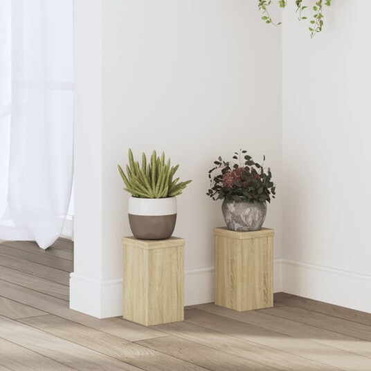 Plantestativer 2 stk sonoma eik 10x10x18 cm konstruert tre Plantestativer 2 stk sonoma eik 10x10x18 cm konstruert tre