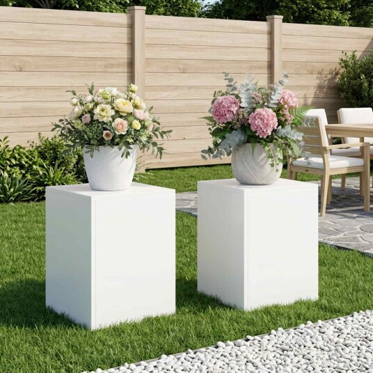 vidaXL Planteholder 2 pcs Hvit 30 x 30 x 40 cm Stål