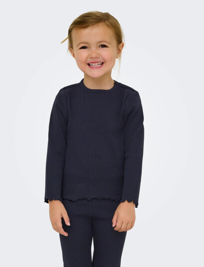 Kids Only Kmgtrinny Life Sld Ls Oneck Top Jrs Noos Navy 92