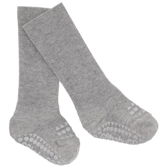 Gobabygo Grey Melange Non-Slip Strømper Bambus 27-30