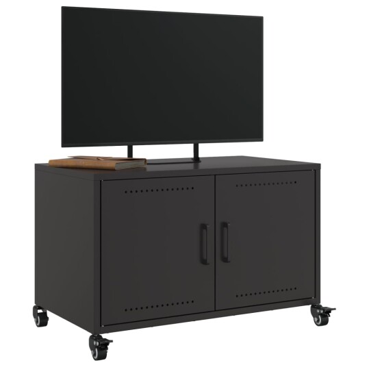 TV-benk svart 68x39x43,5 cm kaldvalset stål 846638