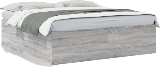 Sengeramme grå sonoma 200x200 cm konstruert tre 8721102615382