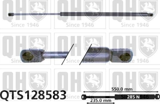 Gassfjær motorpanser QUINTON HAZELL QTS128583