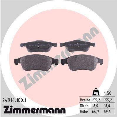 Bremseklosser ZIMMERMANN 24914.180.1 Bremseklosser ZIMMERMANN 24914.180.1