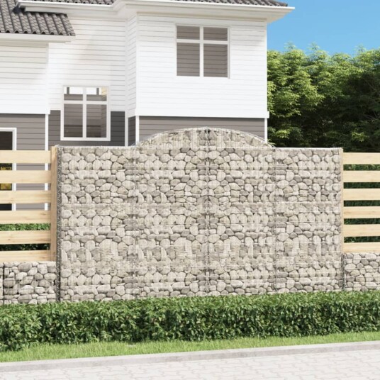 Gabionkurver buede 17 stk 300x50x180/200 cm galvanisert jern Gabionkurver buede 17 stk 300x50x180/200 cm galvanisert jern