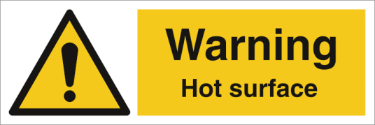 Warning - Hot surface  - Plast - 100 x 300 mm